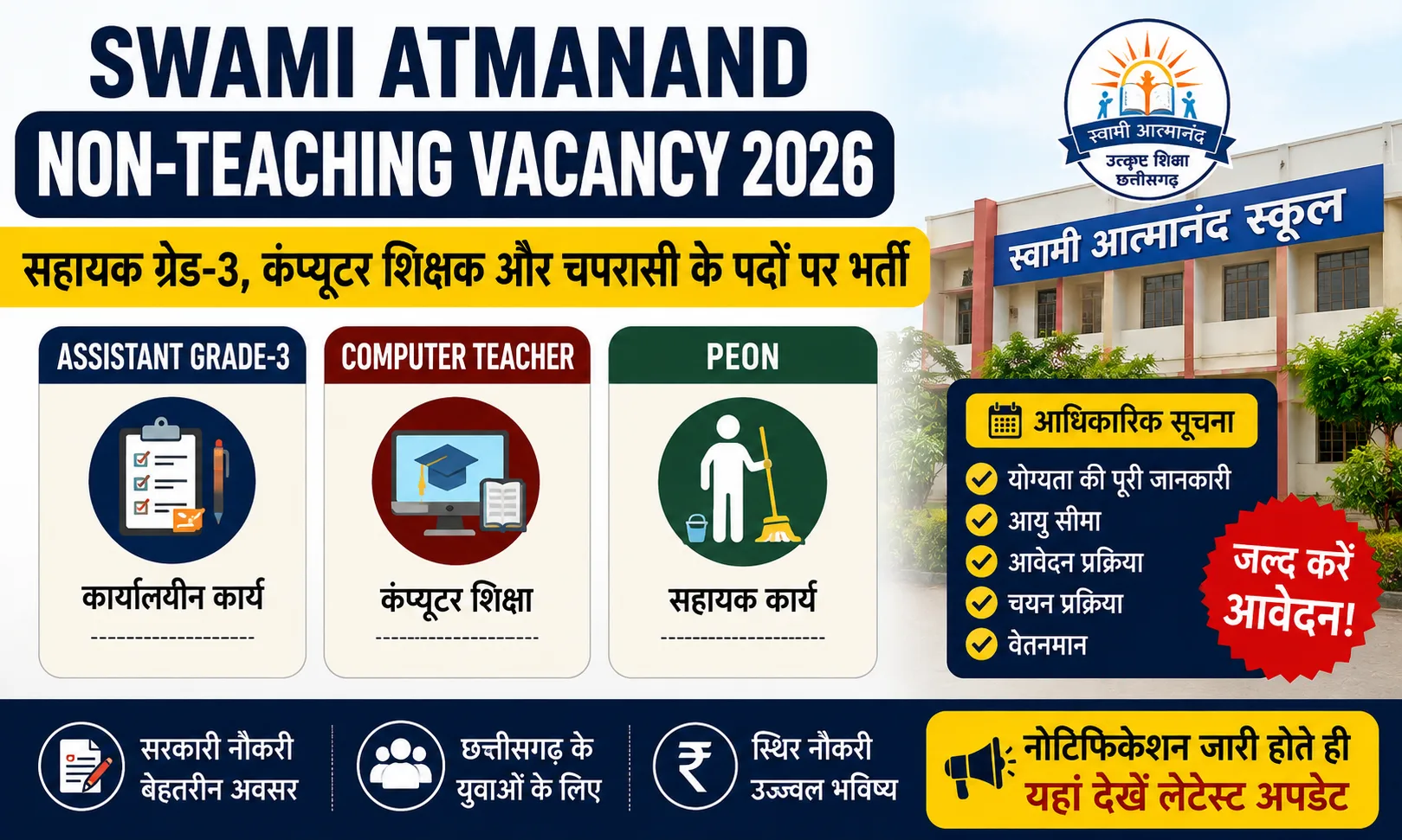 Swami Atmanand Non-Teaching Vacancies